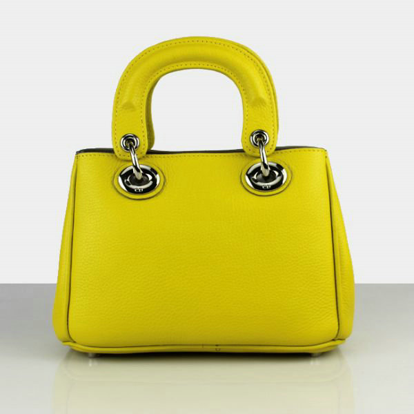 mini dior diorissimo original calfskin leather bag 44375 lemon yellow